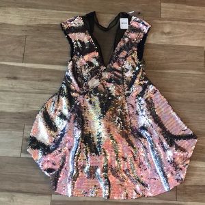 NWT Free People Rainbow Sequin Dress
